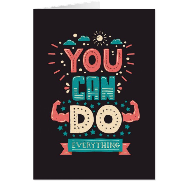 Du kan göra allt färgstarkt hälsningskort (Framsidan)