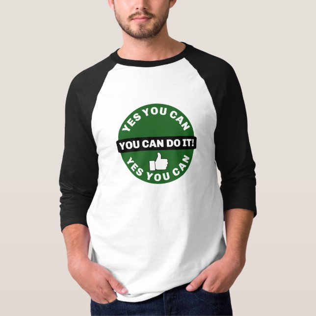 Du kan göra det - 1/4 sleeve t shirt (Framsida)