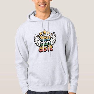 Du kan göra det färglöst Motivational Vingar T-Shi Hoodie