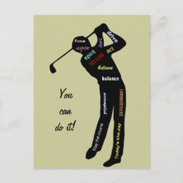 Du kan göra det! Golf, Sport, Motiv Ord Vykort