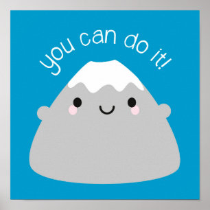 Du kan göra det! Kawaii Mt Fuji Poster