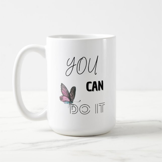 Du kan göra det - Motiv kaffe Mugg (Vänster)