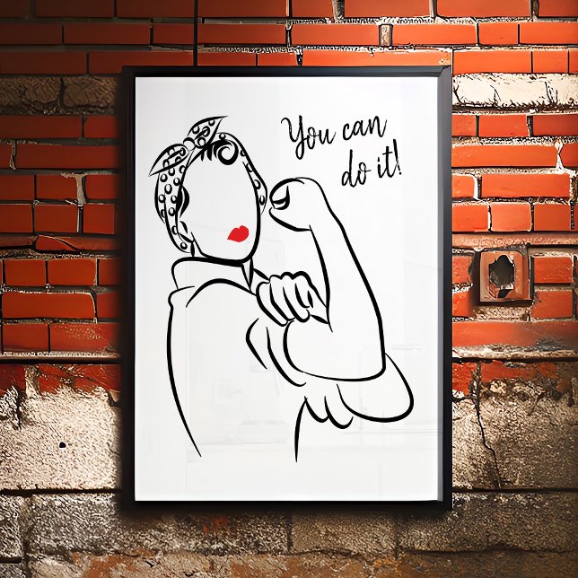 Du kan göra det Snyggt och rosie Riveter. Poster (This inspiring poster features an image based on the uber cool “We Can Do It!” propaganda poster.)