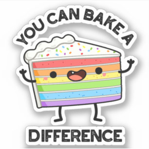 Du kan göra en skillnad på Cake Pun Klistermärken