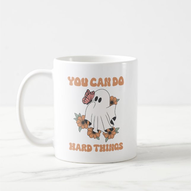 Du kan göra hårt Sak, Motivational Ghost Art Kaffemugg (Vänster)