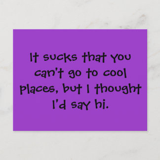 Du kan inte åka till coola ställe, men.. vykort