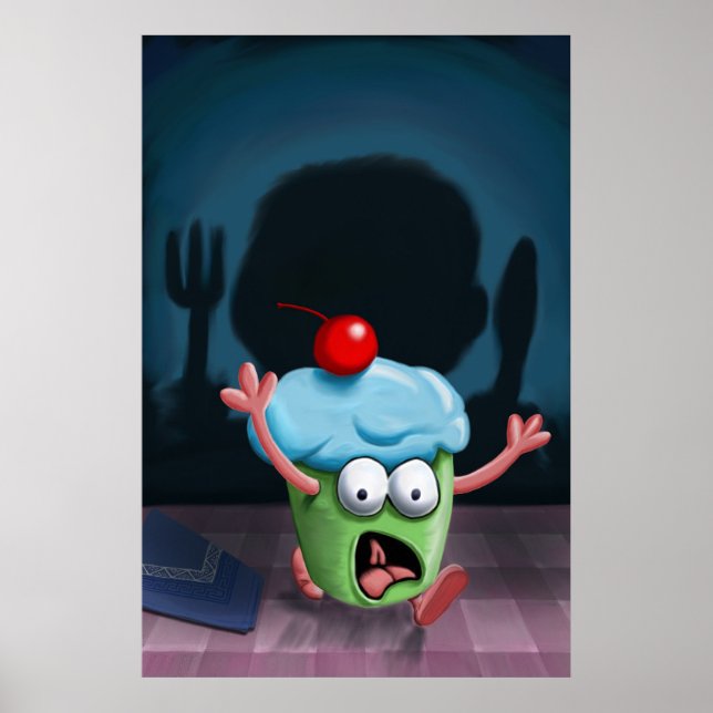 Du kan inte Gömma från muffin Man-utskriften Poster (Framsidan)