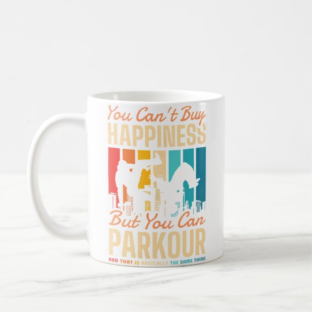 Du Kan Inte Köpa Lycka Men Du Kan Parkour Kaffemugg (Vänster)