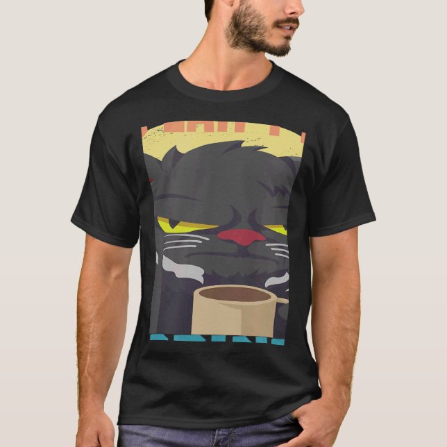 Du kan inte köpa lyckligt kattkaffe som säger kaff t shirt (Framsida)
