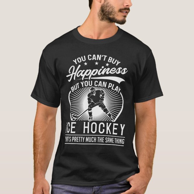 Du kan inte köplyckan - rolig ishockey t shirt (Framsida)