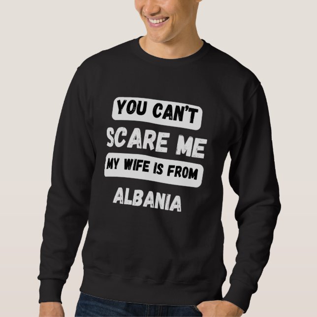 Du kan inte skrämma att min fru kommer från Albani Lång Ärmad Tröja (Framsida)