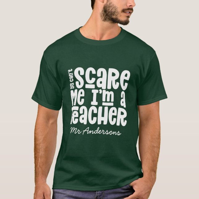 Du kan inte skrämma mig en typografiklapp t shirt (Framsida)