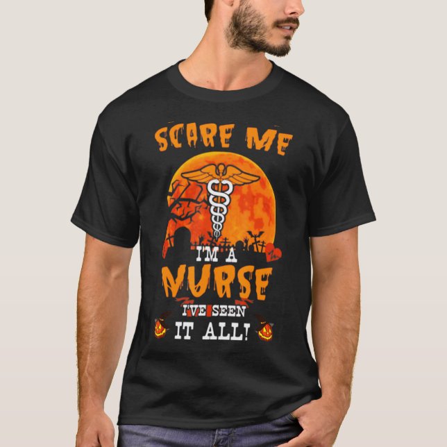 Du kan inte Skrämma mig Im A Nurse Pumpkin Hallowe T Shirt (Framsida)