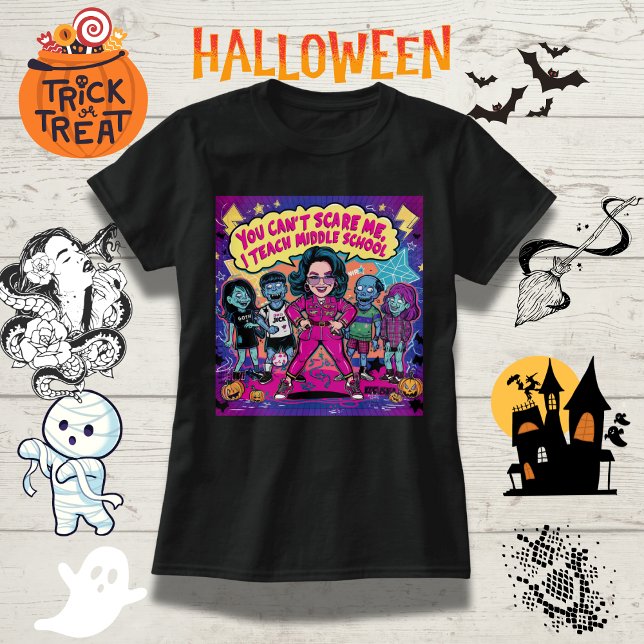 Du kan inte Skrämma mig... Mitten School Halloween T Shirt (Skapare uppladdad)