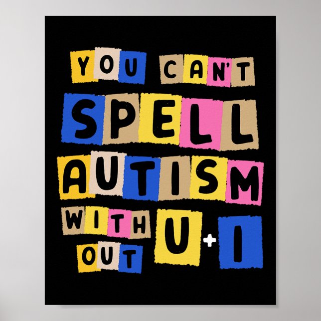 Du kan inte sprida autism utan U + I-medvetenhet Poster (Framsidan)
