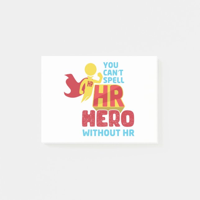 Du kan inte stava HR Hero utan personalresurser Post-it Block (Framsida)