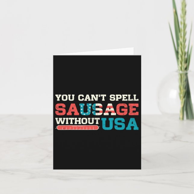 Du kan inte stava korv utan USA 4:e juli Qu Kort (Framsida)
