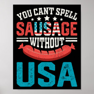 Du kan inte stava korv utan USA Vintage Patrio Poster