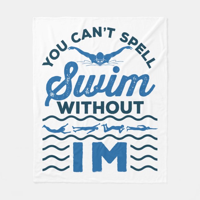 Du kan inte stava Simma utan IM Swimmer Relay Fleecefilt (Framsidan)