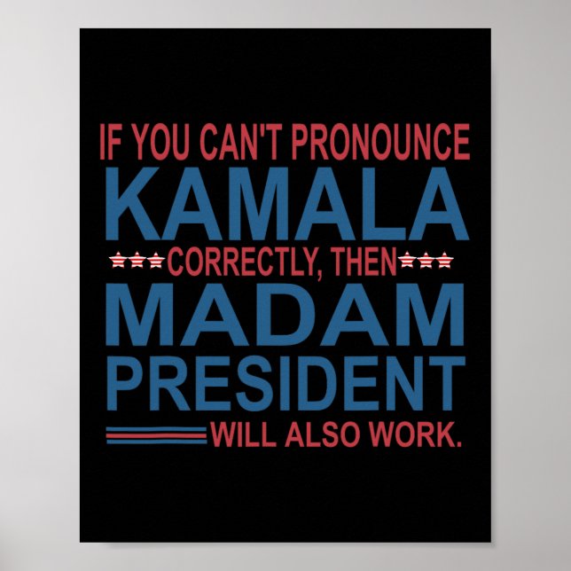 Du kan inte uttala Kamala korrekt då Madame Pr Poster (Framsidan)
