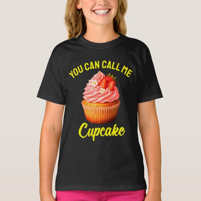 du kan kalla mig cupcake t shirt (Framsida)