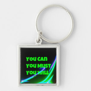 Du kan Keychain Fyrkantig Silverfärgad Nyckelring