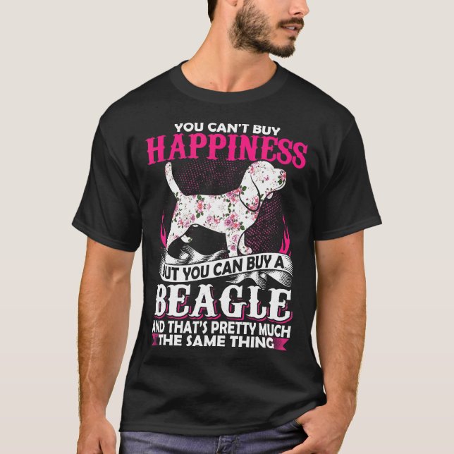 Du kan köpa lycka, men du kan köpa Beagle T Shirt (Framsida)