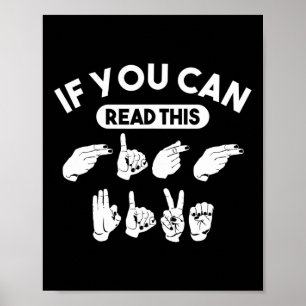 Du kan läsa den här "höga fem". Adensitet. Döv Poster