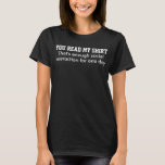 Du kan läsa min Shirt Funny T-shirt<br><div class="desc">Det räcker med Social-interaktion i en dag. Lustigt social som säger / citat. I vit text / teckensnitt.</div>
