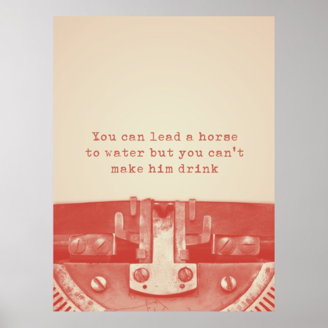 "Du kan leda en häst till vatten" Citat Poster (Framsidan)