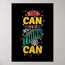 Du kan om du Tänkor dig Motivational Poster