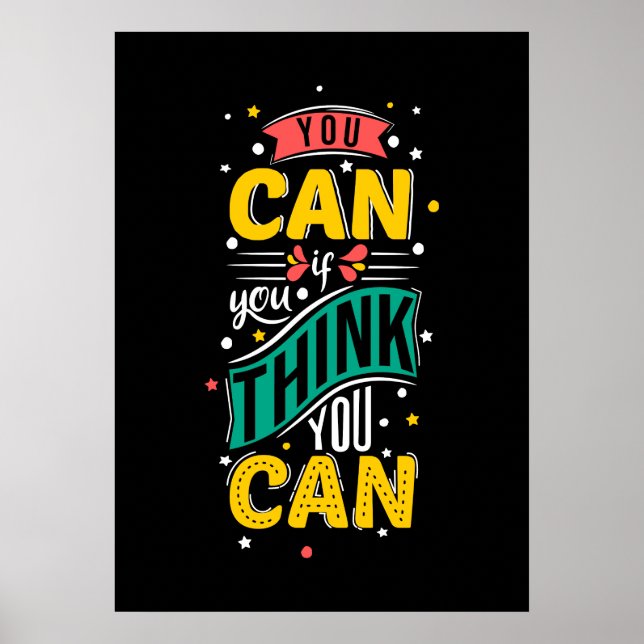 Du kan om du Tänkor dig Motivational Poster (Framsidan)