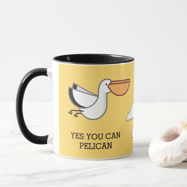 DU KAN PELICAN BIRD MOTIVATIONELL SÄKERHETSGULT MUGG (Med munk)