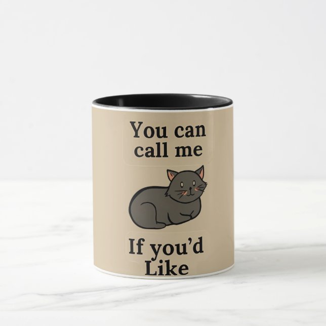 Du kan ringa mig om du vill Katt Mugg (Center)
