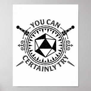 Du kan säkert prova fantasy-rollspel på bordet poster
