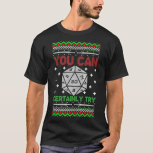 Du kan säkert prova julen D20 Vuxen Gamer Swe T Shirt