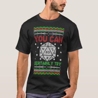 Du kan säkert prova julen D20 Vuxen Gamer Swe T Shirt