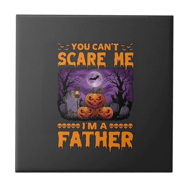 Du Kan Skaffa Mig Pappa Halloween Pumpa Graveyard Kakelplatta (Framsidan)