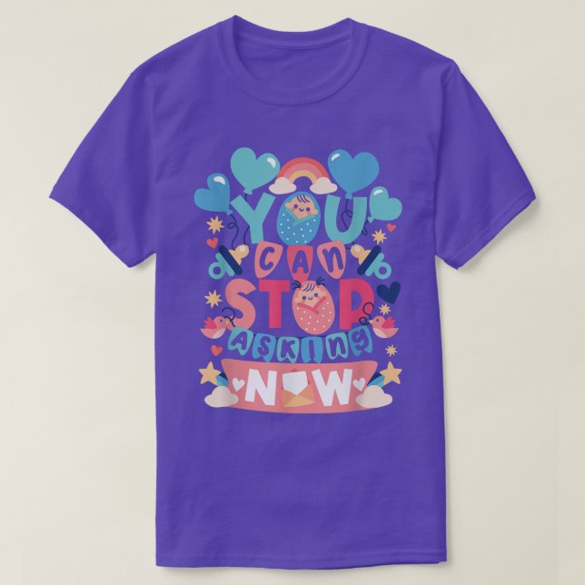 Du kan sluta fråga efter Gravid-meddelande för Gra T Shirt (Design framsida)