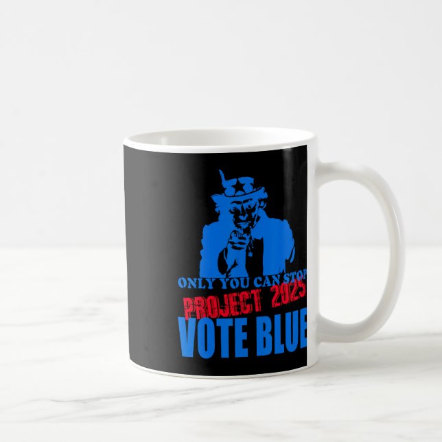 Du kan stoppa Project 2025 Anti-trump Röst Blått Kaffemugg (Höger)