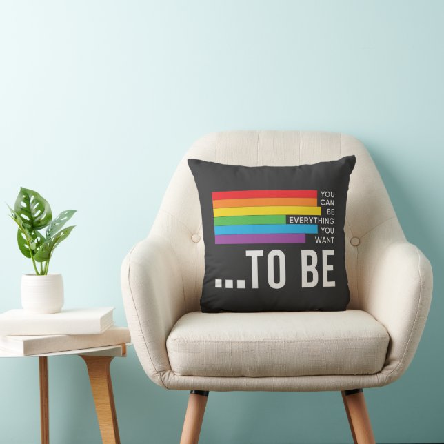 Du kan vara allt du vill vara Rainbow Linjer Kudde (Stol)