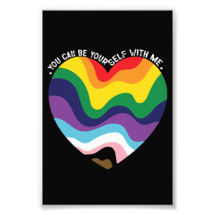 Du kan vara dig själv med mig HBTQ Transperson Hbt Fototryck