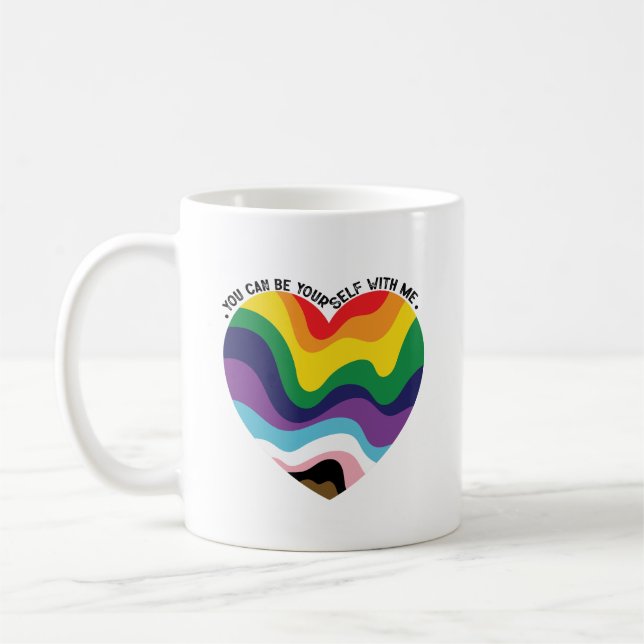 Du kan vara dig själv med mig HBTQ Transperson Hbt Kaffemugg (Vänster)