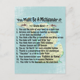 Du kan vara en Michigander om: Vykort