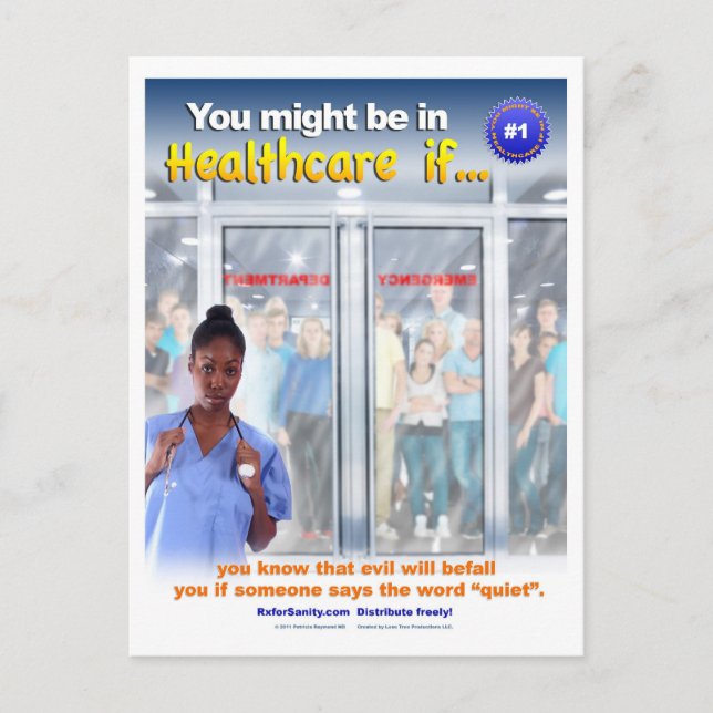 Du kan vara i HealthCare om #1 Vykort (Framsida)