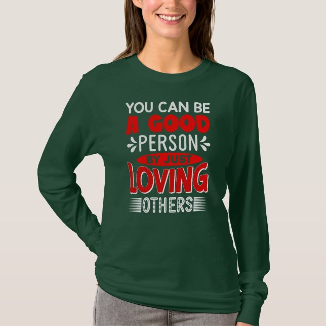 Du kan vara människa genom att bara lyssna på andr t shirt (Framsida)