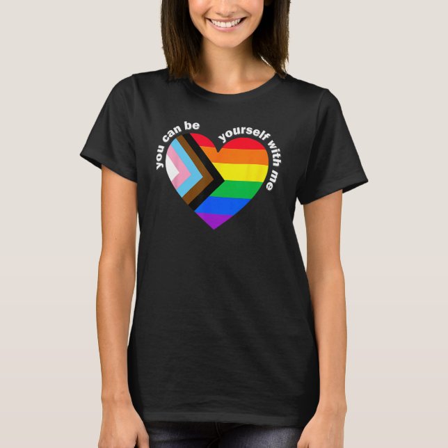 Du kan vara med mig HBT Transgender Gay L T Shirt (Framsida)
