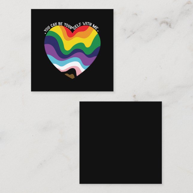 Du kan vara med mig i LGBT Transgender Gay Fyrkantigt Visitkort (Fram/baksida)