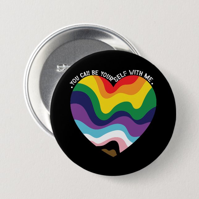 Du kan vara med mig i LGBT Transgender Gay Knapp (Framsida & baksida)