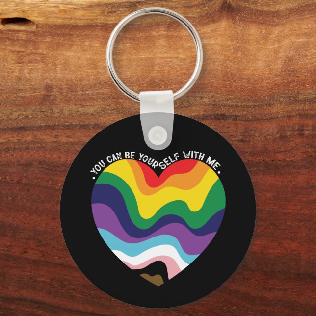 Du kan vara med mig i LGBT Transgender Gay Nyckelring (Framsida)